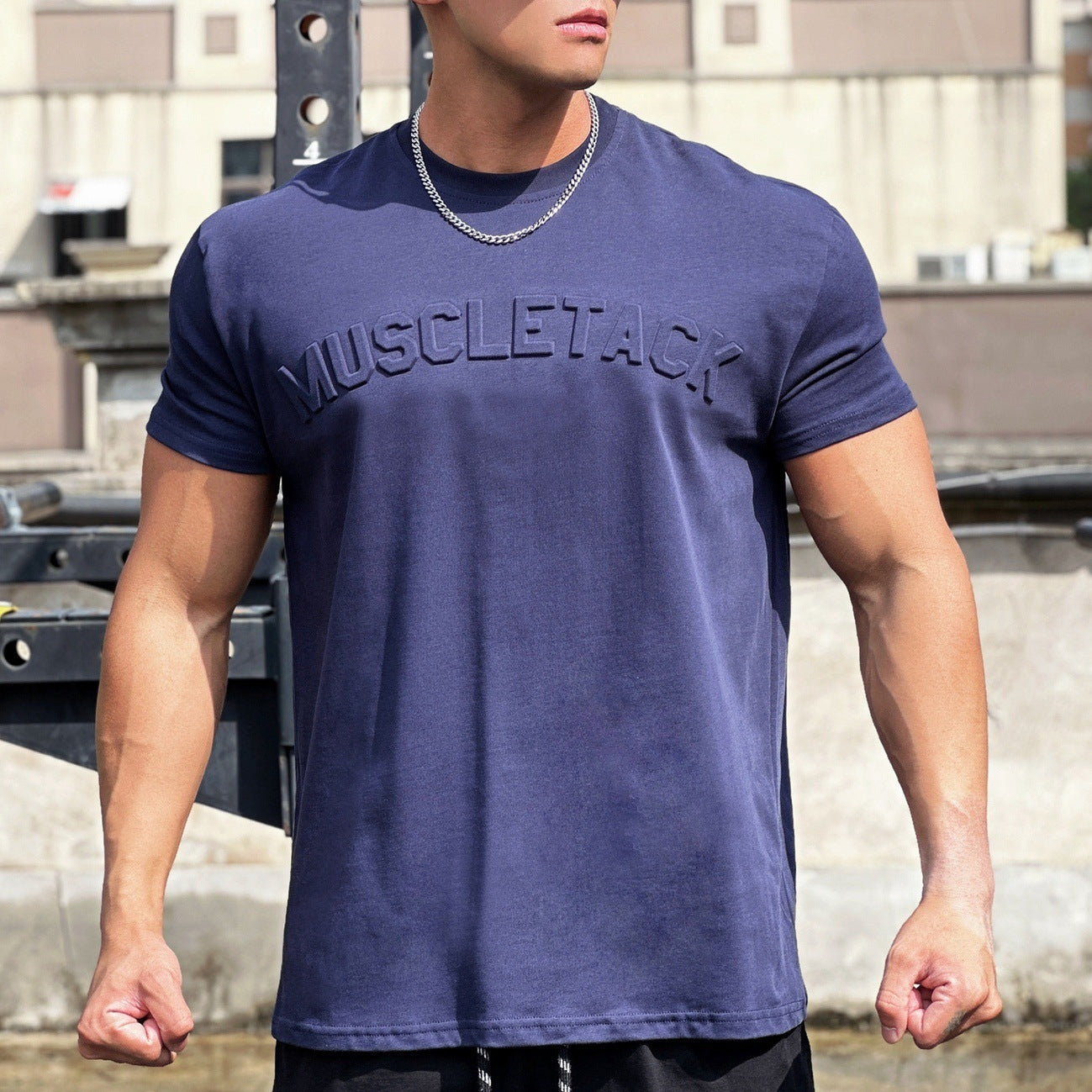 Men’s Loose-Fit Cotton Workout T-Shirt – Short Sleeve Activewear