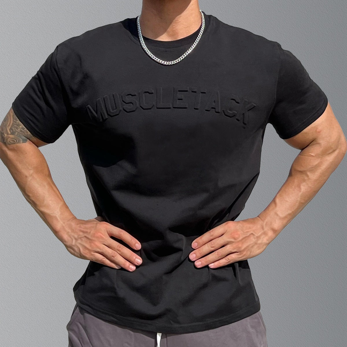 Men’s Loose-Fit Cotton Workout T-Shirt – Short Sleeve Activewear