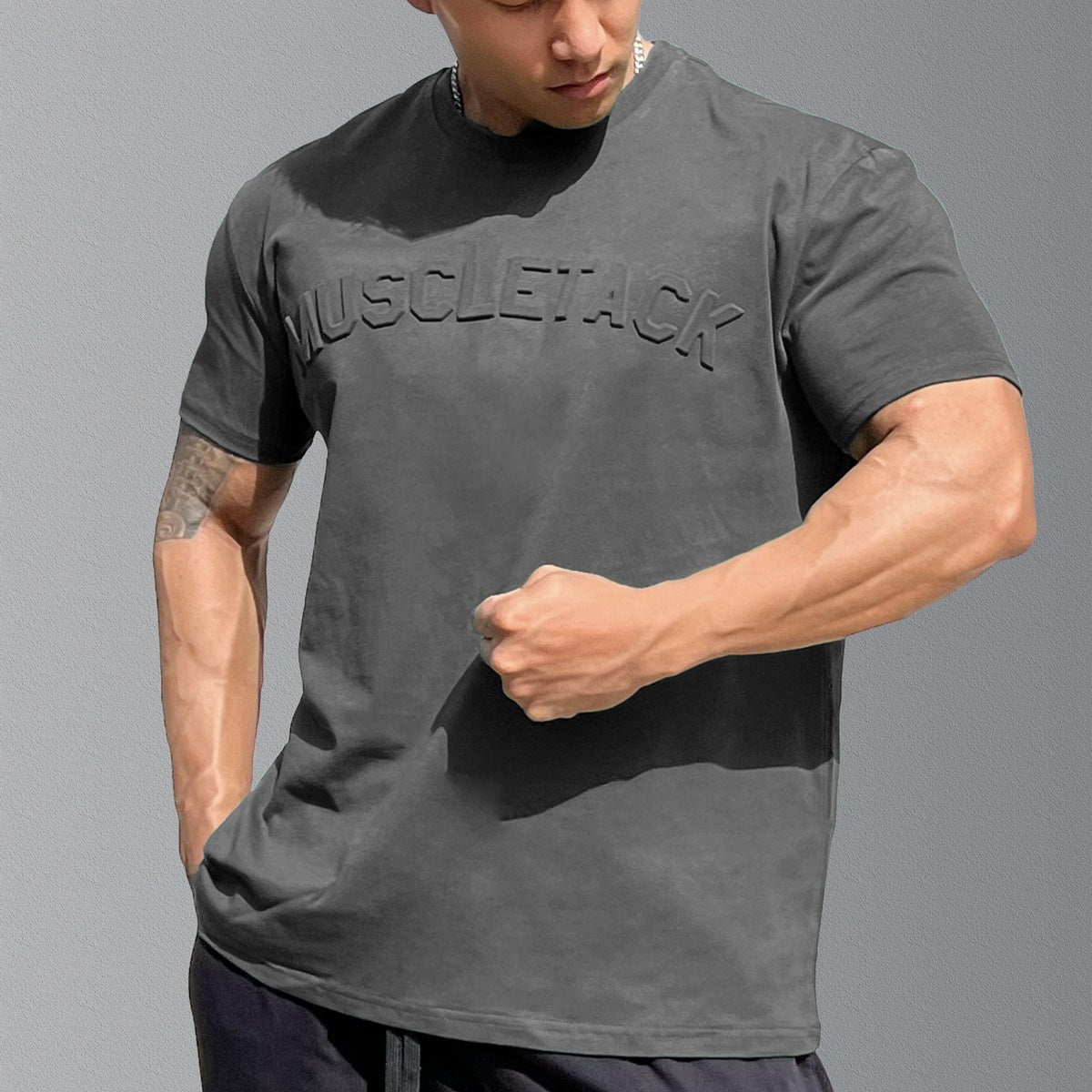 Men’s Loose-Fit Cotton Workout T-Shirt – Short Sleeve Activewear