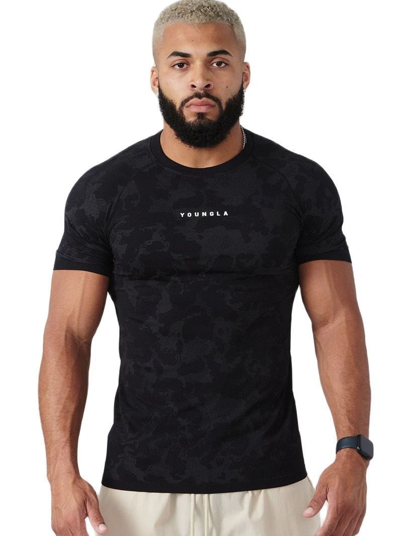 Men’s Camouflage Workout T-Shirt – Athletic Fit Sportswear