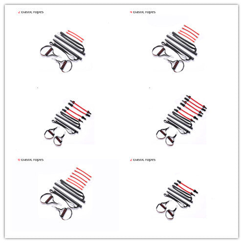 Bar with Resistance Bands Rubber Buckles color black and red