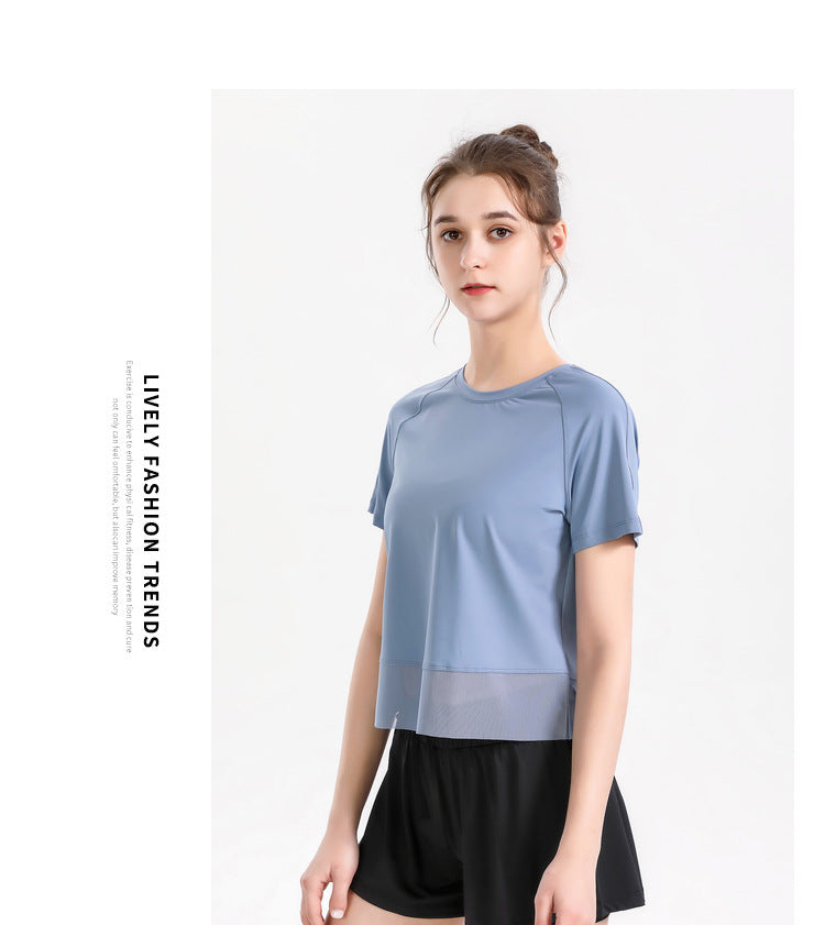 blue Women’s Short Sleeve Workout Top