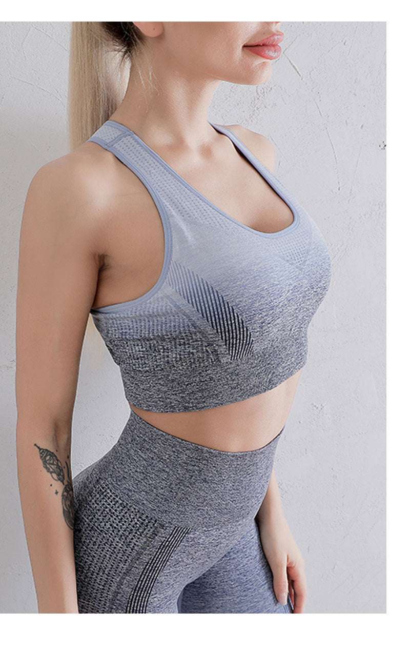 gradient blue and gray Women's Sports Bra