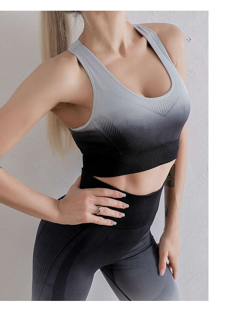 gradient gray and black Women's Sports Bra