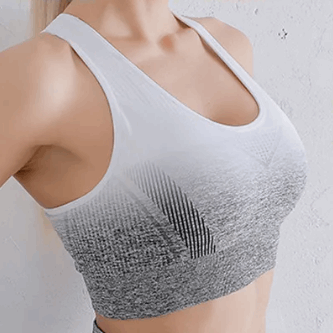 gradient white and gray Women's Sports Bra
