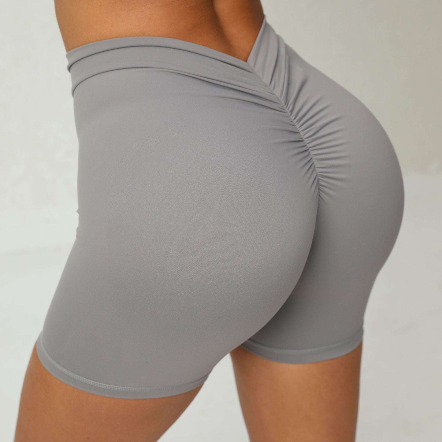 gray Women's Sculpting Peach-Lift Workout short, back view