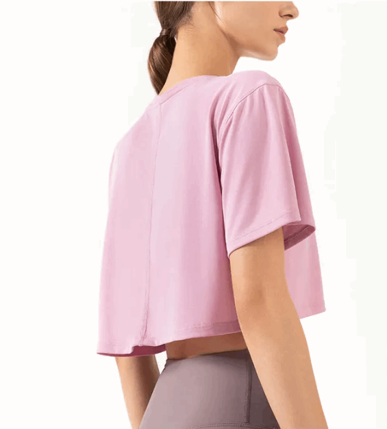 pink Women’s Modal Workout Crop Top, side view