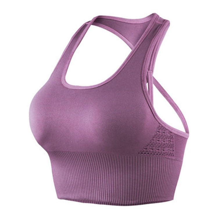 purple women's Shockproof Sports Bra