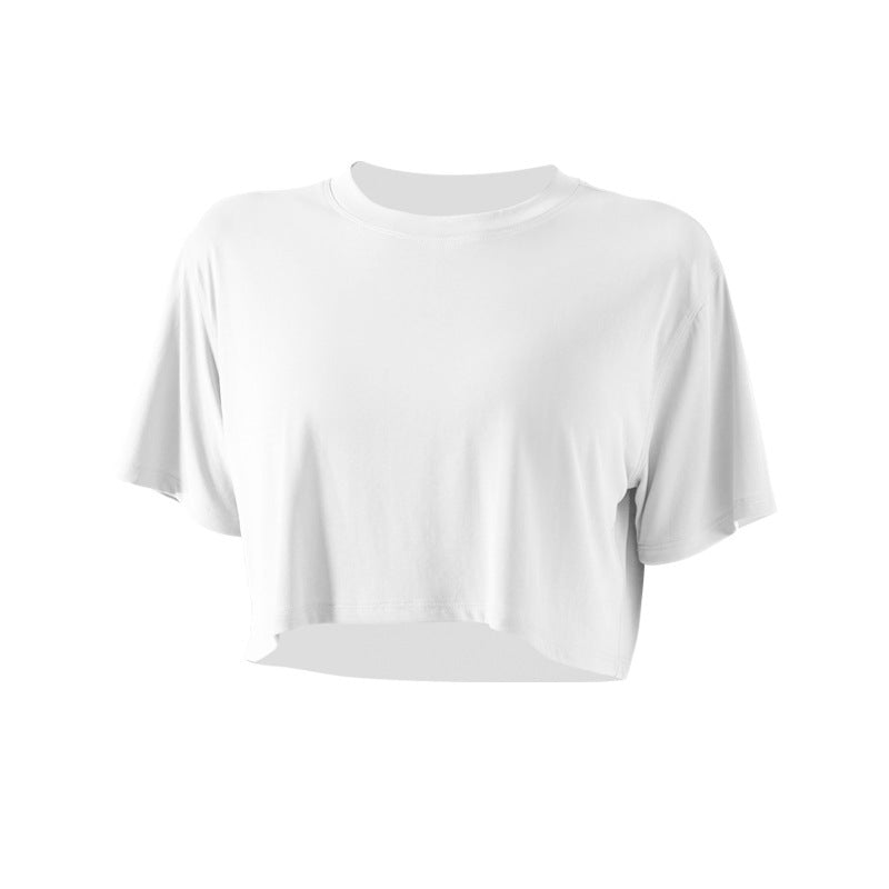 white Women’s Modal Workout Crop Top