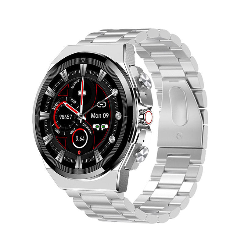 Bluetooth Smartwatch with Heart Rate Monitor & Calling - color Silver - Steel Belts - fitpulsezone