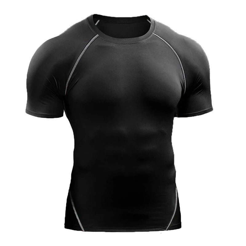 black with white lining Men’s Quick-Dry Workout T-Shirt