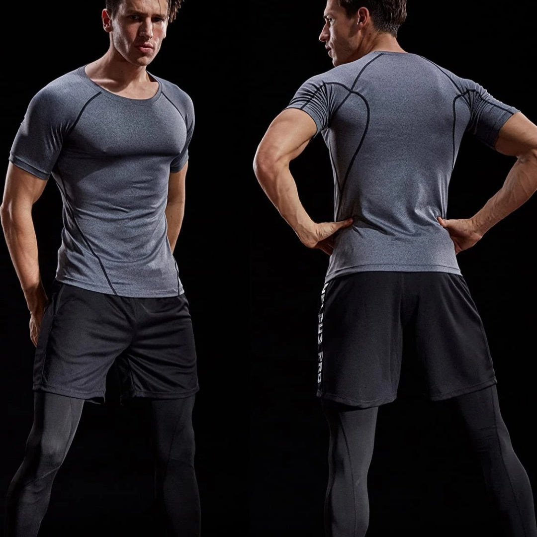gray Men’s Quick-Dry Workout T-Shirt