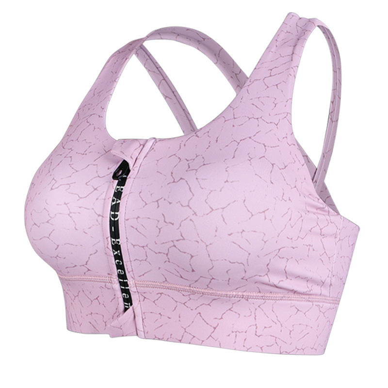 pink Front-Zip Sports Bra