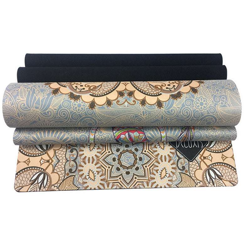 Rolled Printed Suede Yoga Mat with design