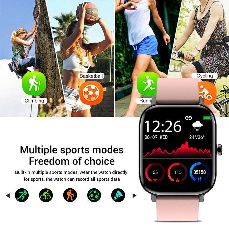 unisex smart watch multiple sport mode - black color - fitpulsezone